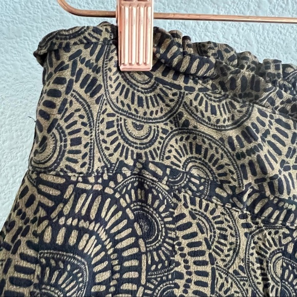 Sanctuary Brown Black Printed Elastic Pull On Smocked Waist Pants Small - Picture 7 of 9